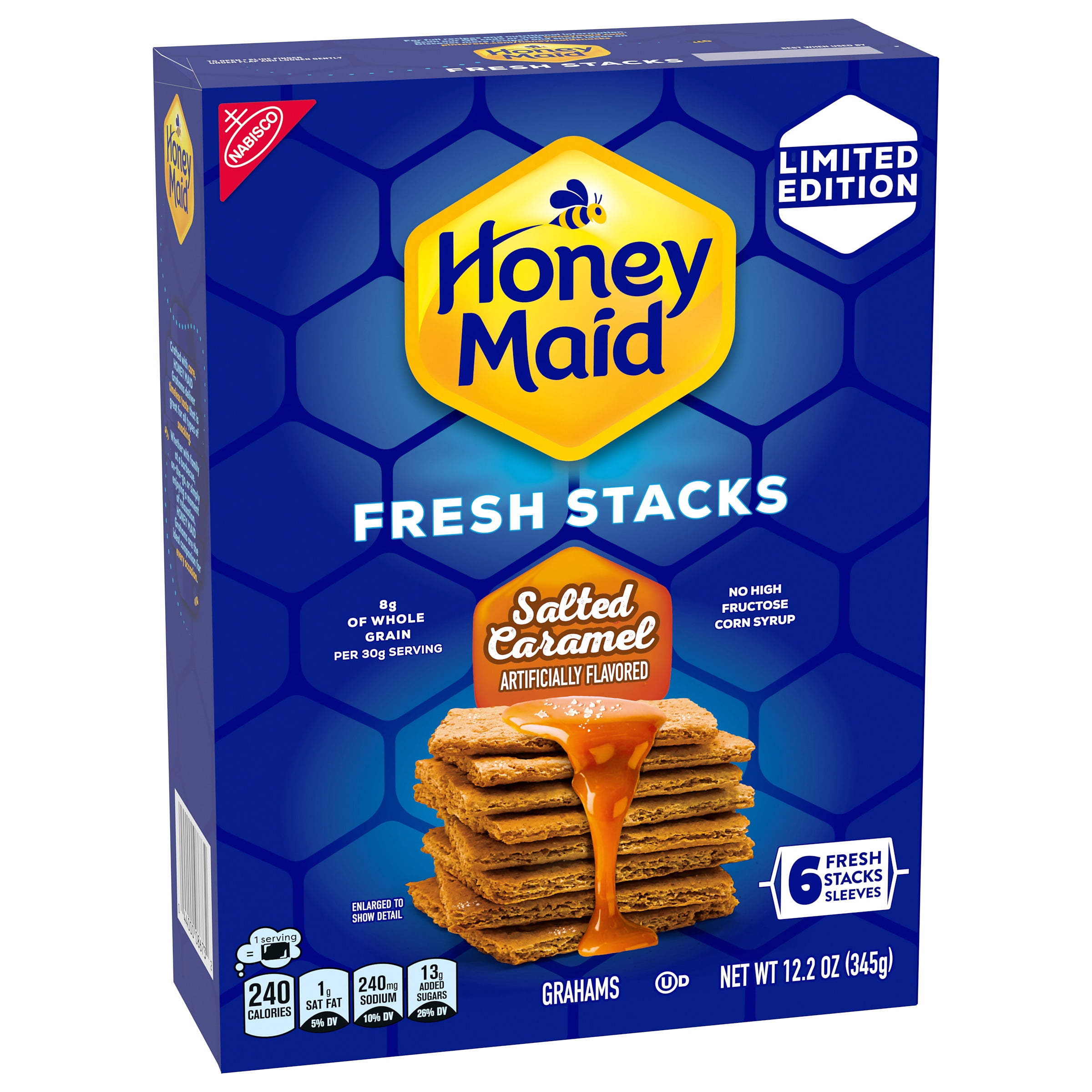 4 Pack NABISCO HONEY MAID FRESH STACKS SALTED CARAMEL GRAHAM CRACKERS 12.2 OZ