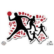 Dodgeball - 3" Vinyl Sticker - For Car Laptop I-Pad Phone Helmet Hard Hat - Waterproof Decal