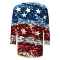 thumbnail image 5 of Frostluinai American Flag T Shirt Women 3/4 Sleeve Casual Shirts Crew Neck 4th of July Tshirts Summer Patriotic Clothing Plus Size Blouses, 5 of 5