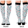 thumbnail image 2 of Coolnut 1 Pair Beautiful Floral Pattern Compression Socks 20-30mmHg Knee High Women Socks Tube Athletic Stockings for Men Sport Soccer Running Cycling Medical Nurse Winter Travel Gift, 2 of 7