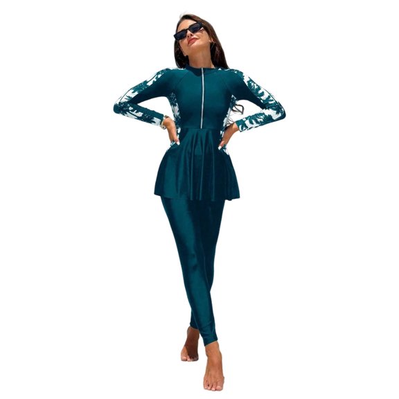 MuXiKeJi Clothes Women's Swimwear Long Sleeve Full Cover Swimsuit Rash Guard