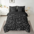 thumbnail image 3 of Manfei Mystic Astrology Kids 7-Piece Twin Bedding Sets, Outer Space Planet Bedding Comforter Set, Black White Cartoon Reversible Sheet Sets, Lightweight Room Decor, 3 of 8
