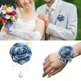 thumbnail image 4 of Fairnull Rose Wrist Corsage Boutonniere Fine Workmanship Rhinestone Corsage Elegant Wedding Flower Accessories, 4 of 11