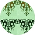 thumbnail image 1 of Ahgly Company Machine Washable Indoor Round Transitional Green Area Rugs, 6' Round, 1 of 7