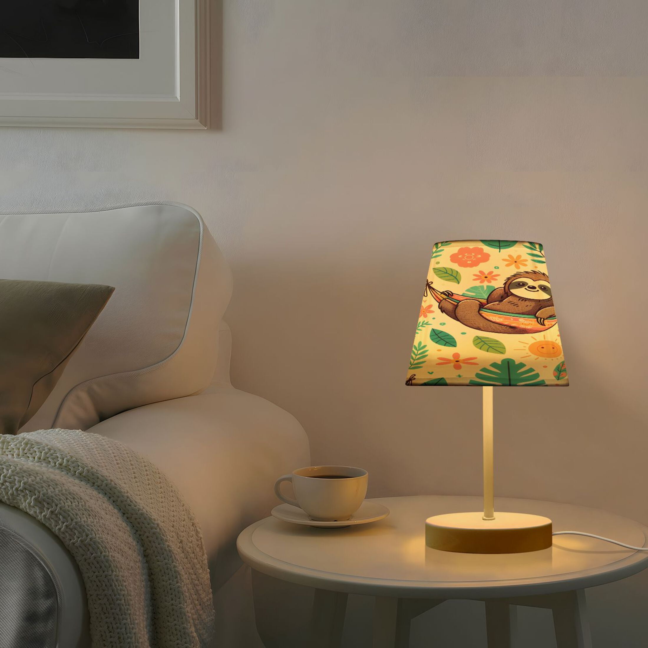 Cute Sloth on Hammock Desk Lamp LED Table Nightstand Lamps with 3 Color Temperatures for Home Bedroom Living Room Decor 8x12