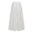 thumbnail image 5 of uvwlwu Women's Polka Dot Maxi Skirt Elastic High Waist Tiered Ruffle Flowy A Line Lightweight Versatile Four Season Casual Vacation Everyday Bottom,XXL, 5 of 5