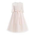 thumbnail image 2 of Moggemol Half Sleeves Formal Gowns and Evening Dresses for Kids Flower Girl Dress Wedding Bridesmaid Champagne 14, 2 of 6