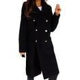 thumbnail image 1 of LinYooLi Women's Notch Lapel Double Breasted Pea Coat Winter Casual Wool Blend Overcoat Long Shacket Jacket, 1 of 5