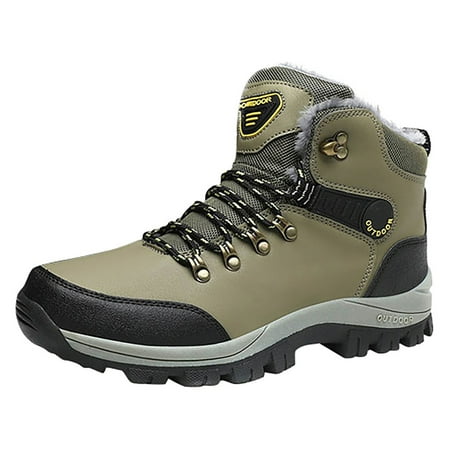 

Diahey Winter Plus Velvet Warmth Waterproof Hiking Boots Snow Boots Men s Cotton Shoes