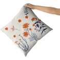 thumbnail image 4 of Ryan&nbsp; Blue Orange Floral Pillow Covers 22x22 Set of 2 Cute Botanical Print Vintage FlowerLeave Decorative Throw Pillows Fall Seasonal Pillowcase Cotton Square Cushion Cover Decor, 4 of 6
