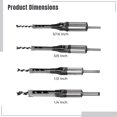 thumbnail image 4 of 4 PCS Square Hole Drill Bits Set, Woodworking Mortising Chisel Set Bits Including 1/4 Inch, 5/16 Inch, 3/8 Inch, and 1/2 Inch, Square Hole Drill Bits for Handicrafts DIY, 4 of 5
