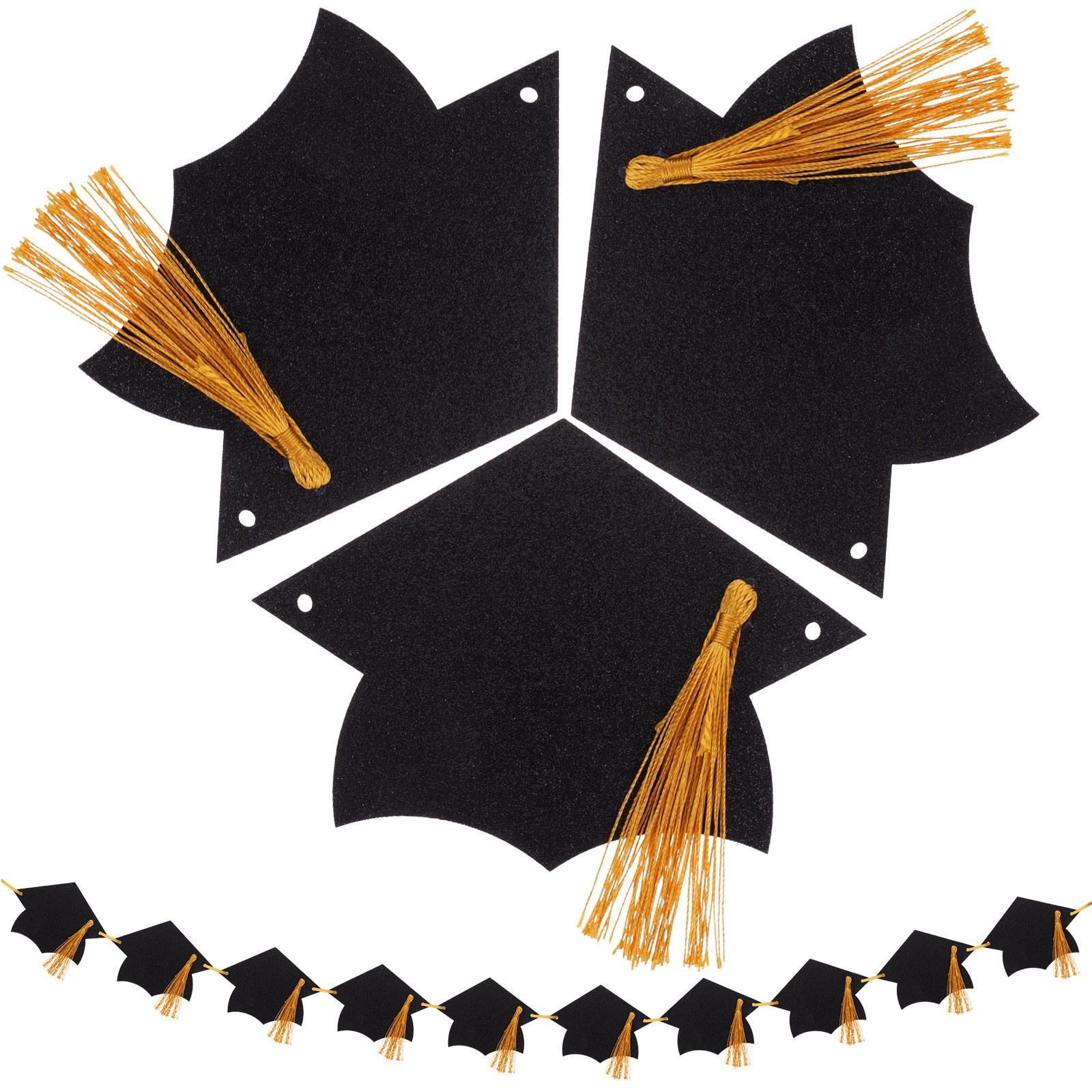 Worgeous 5-Piece Graduation Cap Garland Banner, Graduation Party Decoration Hanging Banner for Celebration