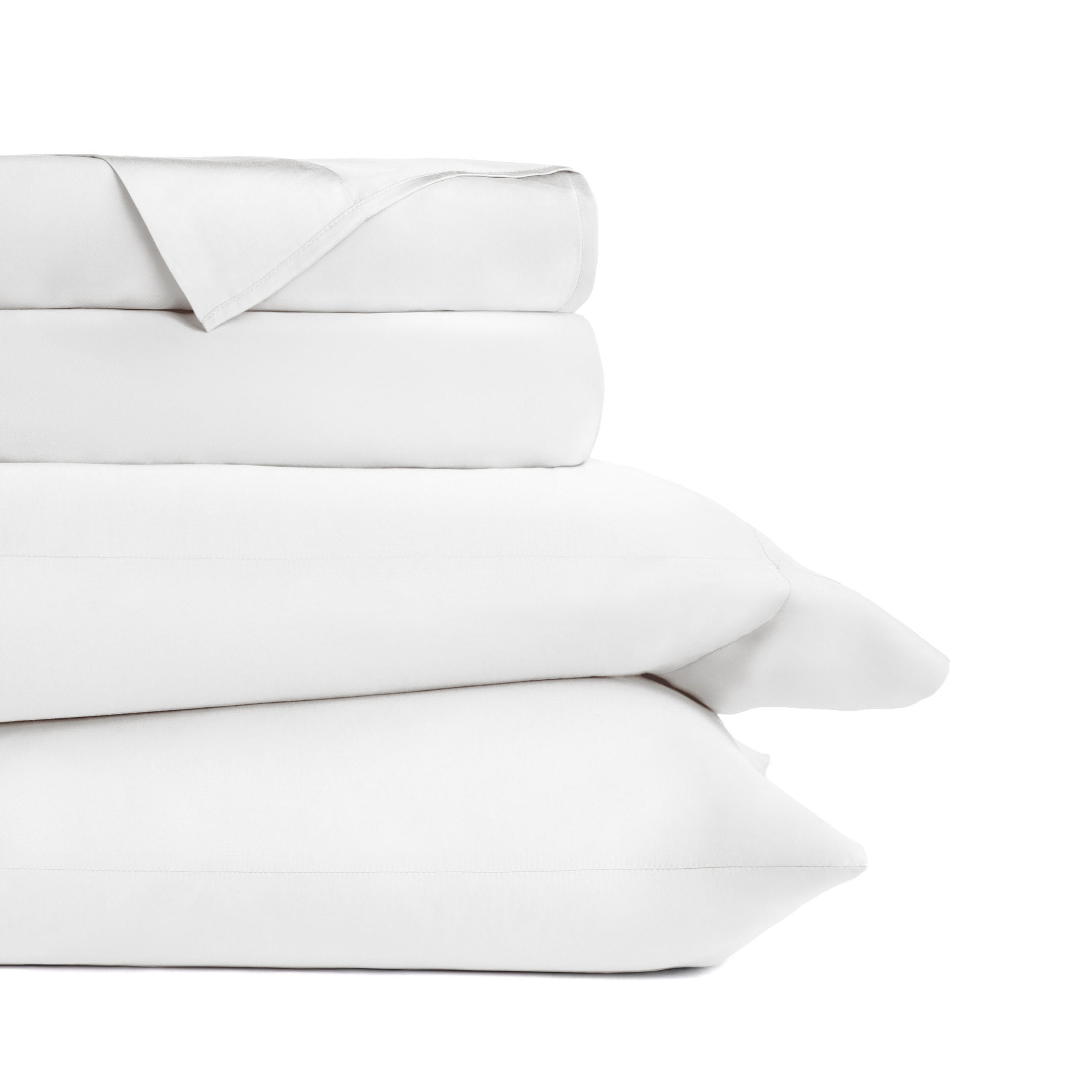 Noble Linens Rayon from Bamboo 4 Piece Luxury Bed Sheet Set, White, Queen