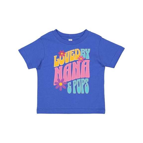 Inktastic Nana and Pops Love Me Retro Flowered Girls Toddler T-Shirt