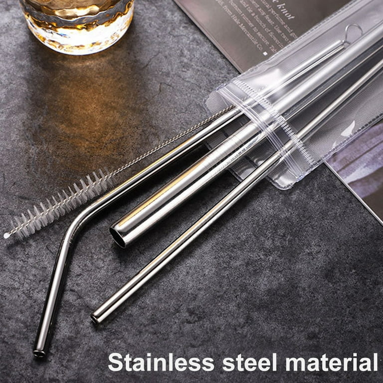 Metal Stainless Steel Straws, 4pcs 12 Ultra Long Reusable Metal Drinking  Straws with Cleaning Brush and Silicone Tips for Tall Tumblers