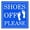Blue, variant on SHOES OFF PLEASE Square Wall Door Sign - Blue (Small)
