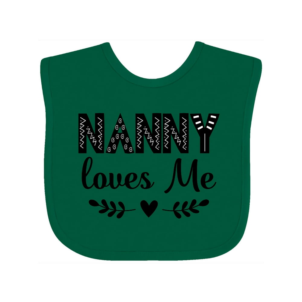 Inktastic My Nanny Loves Me Grandchild Baby Bib Unisex, Green - Walmart ...