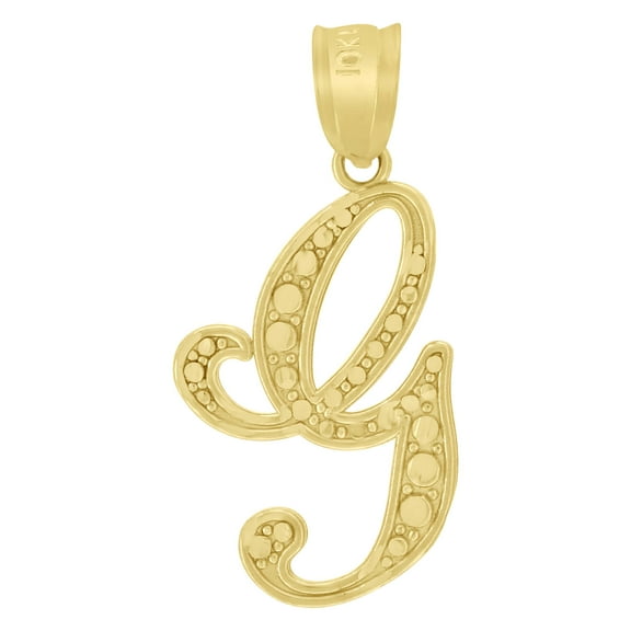 10kt Real Yellow Gold Unisex Initial Alphabet G Charm Pendant