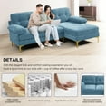 thumbnail image 5 of BALICHUN Convertible Sectional Sofa Couch, 83" L-Shape Sofa Couch with Chaise Convertible,ChenilleFabric Upholstered for Living Room, Apartment, Office (Light Blue), 5 of 11