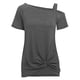 thumbnail image 3 of Camiseta de mujer Top de algodón retorcido de manga corta con hombros descubiertos sexy, gris oscuro, XXL Inevent AP001289-10, 3 of 7