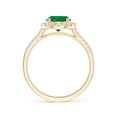 thumbnail image 2 of ANGARA Natural Round 1.2 ct Emerald Halo Ring with Diamond Accents in 14K Yellow Gold for Women (Size-7mm) | May Birthstone, Birthday, Anniversary, Jewelry Gift for Women | Natural Emerald Ring, 2 of 9