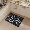 thumbnail image 2 of ODIKA 3'x5' Washable Area Rug Non-Slip, Flatweave, Easy Care Snake Serpent Retro Aesthetic With Bold Coiled Vintage Motif for Hallway, Laundry Room, 2 of 7