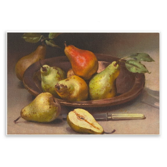 Stupell Industries Classic Pears Still Life Food & Beverage Painting Unframed Art Print Wall Art, 15 x 10