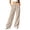 Beige, variant on Zynoxe Women's High Waisted Pants Elastic Waistband Drawstring Lounge Pants Comfy Corduroy Wide Leg Pants for Women Fashionable Solid Color Casual Trousers with Side Pockets