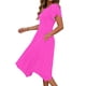 thumbnail image 2 of Mujeres Manga Corta Tops Casual Cuello Redondo Vestido de Impresión Irregularmente Falda Vestido de Manga Corta para Mujeres, 2 of 6