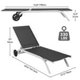 thumbnail image 2 of Craftian Adjustable Chaise Lounges with Wheels, 5-Position Backrest,Gray Aluminum Pool Lounge Chairs for Patio, Poolside, and Deck, 2 of 6