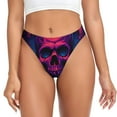 thumbnail image 1 of Fotbe Purple-Red Skull Tanga Sin Costuras para Mujer con Estampado – Panties Invisibles, Transpirables y Cómodos para Uso Diario-Small, 1 of 6