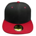 thumbnail image 2 of Gelante Men's Classic Plain Snapback Hat Flat Bill Adjustable Size Wholesale Lot 12pc's. Black/Red, 2 of 4