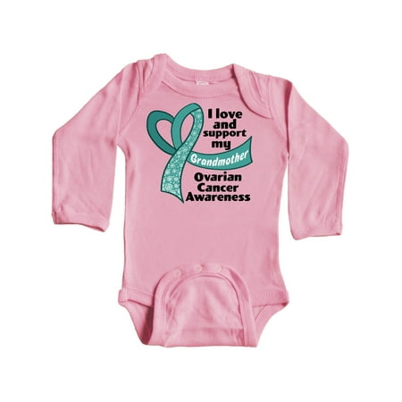 

Inktastic Ovarian Cancer Awareness I Love and Support My Grandmother Gift Baby Boy or Baby Girl Long Sleeve Bodysuit