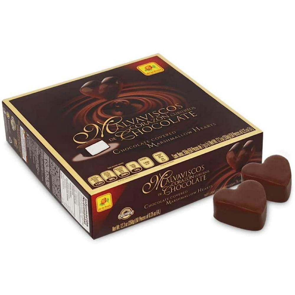 DE LA ROSA CHOCOLATE COVERED MARSHMALLOW HEARTS 50 CT (Buy 2 Get 1 Free