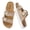 khaki, variant on Women's Platform Sandals Cork Footbed with Double Buckles， Open Toe Summer Chunky Wedge Sandals Wide Width Slides Comfort Beach Clogs Sandals
