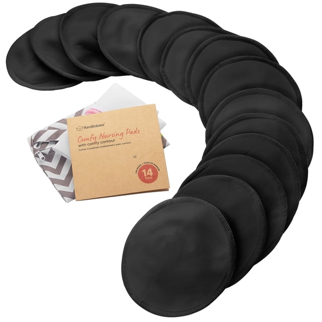 Almohadillas Orgánicas para Lactancia KeaBabies Paquete de 14 Reutilizables 12 cm