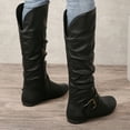 thumbnail image 5 of Luxalzxs Knee High Boots Women Fashion Retro Long Boots Belt Buckle Side Zipper Round Toe Boots, 5 of 5