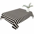 thumbnail image 2 of Black Striped Table Cloth Waterproof Tablecloths, Modern Simple Farmhouse Beige Vintage Tablecloth Dining Table Cover for Kitchen Party Tabletop Outdoor, Rectangle Tablecloth 52x70 Inch, 2 of 9