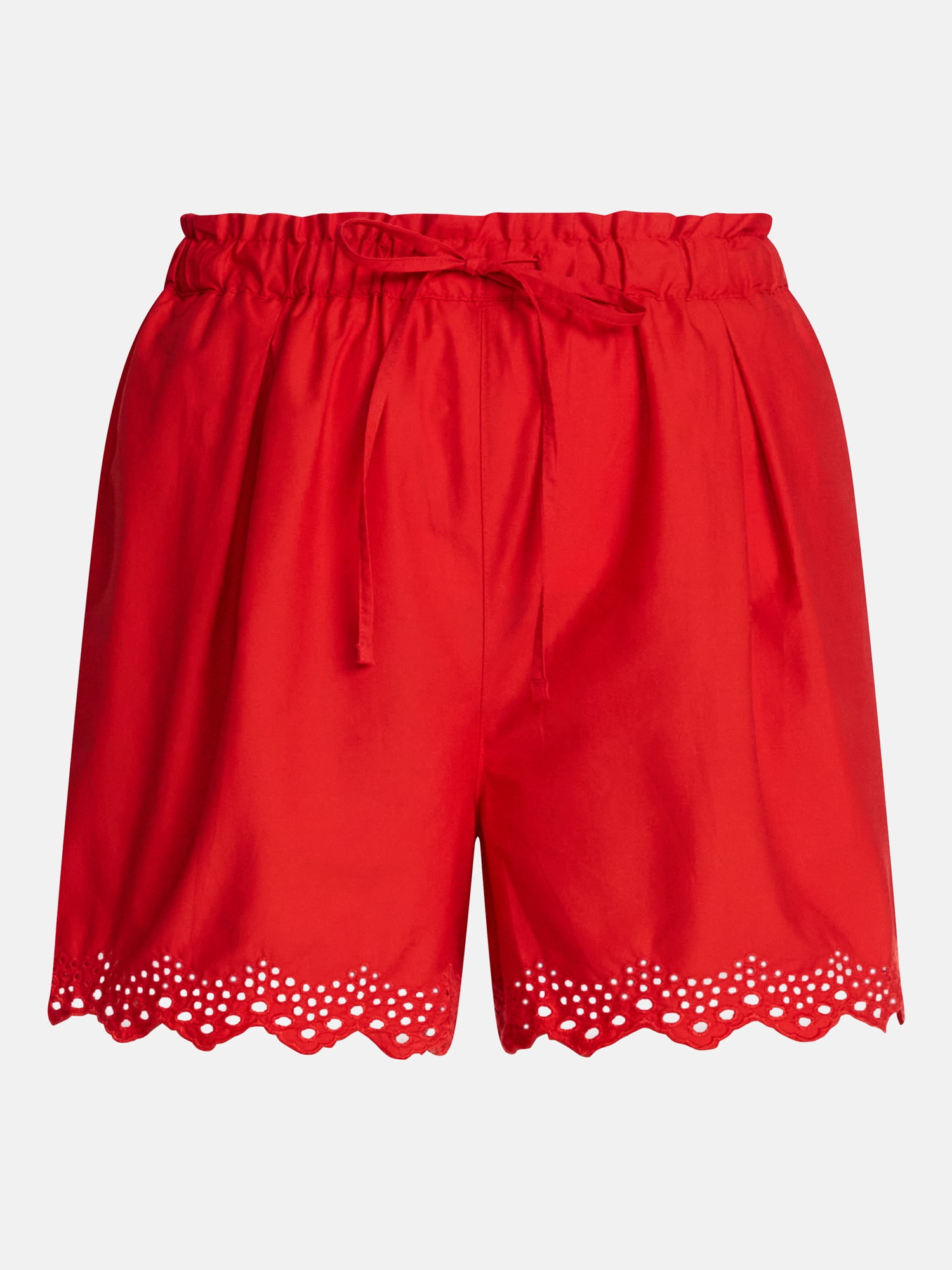 Time and Tru Women's Eyelet Trim Shorts, Sizes XS-XXXL