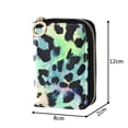thumbnail image 4 of Neon Colored Leopard Skin Women's Credit Card Holder PU Leather Zipper Wallet RFID Blocking, 4 of 7
