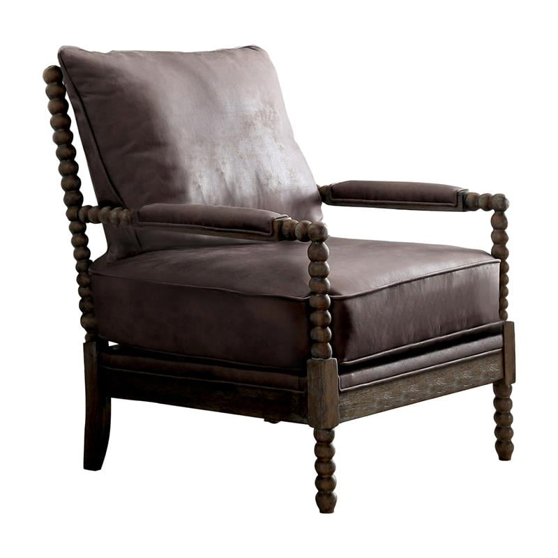 Furniture of America Montrose Traditional Wood Accent Chair in Dark