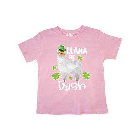 

Inktastic St. Patrick s Day Llama Be Irish with Green Shamrocks Gift Toddler Boy or Toddler Girl T-Shirt