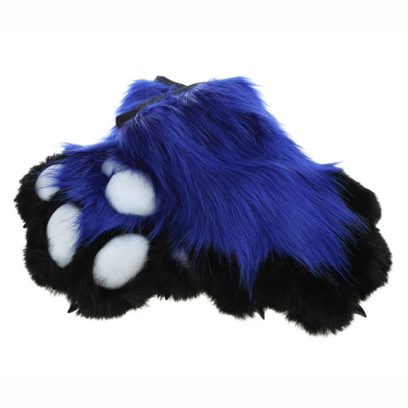 Womens Winter Warm Gloves Cosplays Bear Wolf Paw All-Cover Furry Plush Mittens for Girls Foxes Cosplays