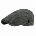 thumbnail image 1 of Gorra plana Gatsby Newsboy de algodón negro a rayas, unisex, 1 of 1