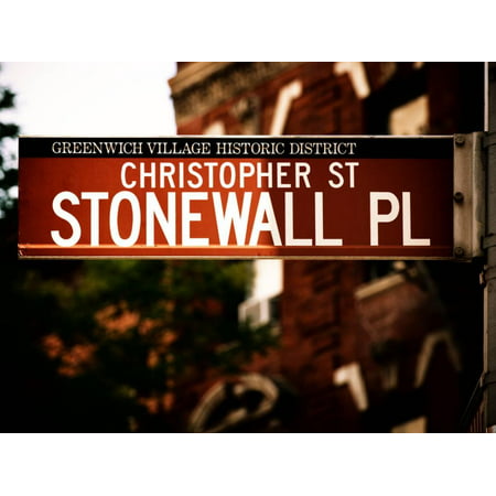 Urban Sign, Christopher Street and Stonewall Place, Greenwich Village District, Manhattan, New York Print Wall Art By Philippe