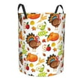 thumbnail image 2 of Daiia Thanksgiving Turkey Round Laundry Basket with Handles Thickened Waterproof Circular hamper,Dirty Clothes Storage Basket for Bedroom,Bathroom,College Dorm-Medium, 2 of 8