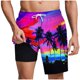 thumbnail image 1 of Pantalones Cortos para Hombre Cintura Elástica con Bolsillos, Forro de Impresión de Moda Casual para la Playa, Al Aire Libre Y el Uso Diario, 1 of 6