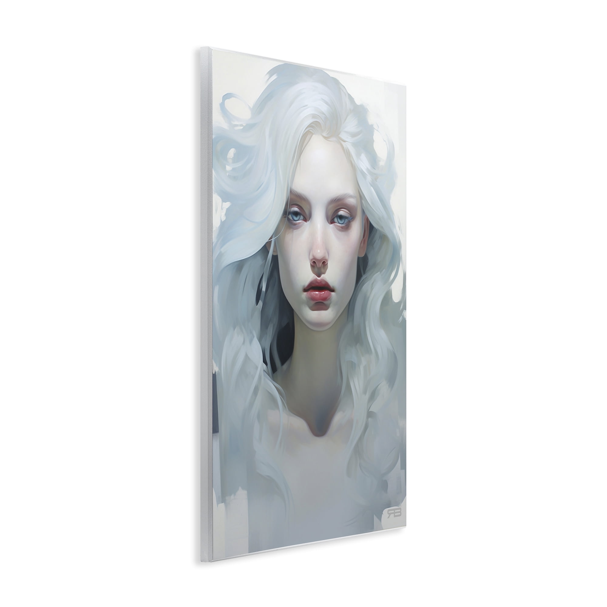 Stupell Industries Flowing Hair Visage Novelty Painting Unframed Art Print Wall Art, 13 x 19