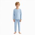 thumbnail image 5 of masbird Toddler Girls Boys Pajamas Cotton Kids 2 Piece Solid Color Pjs Sleepwear Clothes Sets Fall Winter 6-12 Months 12-24 Months 2t 3t 4t 5t 6t 7t 8t 9t Children(Blue,7-8 Y), 5 of 7