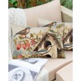 thumbnail image 4 of Waterproof Outdoor Throw Pillows with Inserts 12"x20" Set of 2, Spring Birdhouse Soft Decorative Pillowcases for Couch Bedroom, Red Floral Botanical Birds Vintage Pillow Covers for Sofa Living Room, 4 of 8